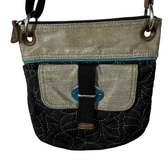 Fossil Key Quilted‎ Black adjustable crossbody bag - Picture 1 of 8